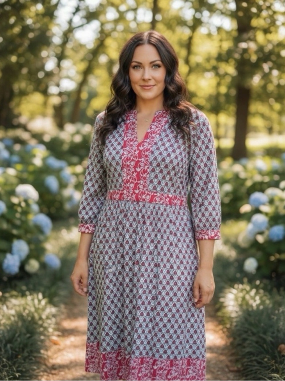 LOFT Women's Plus Size Red & Multi-Color Printed Maxi Dress Women’s Plus Size 18